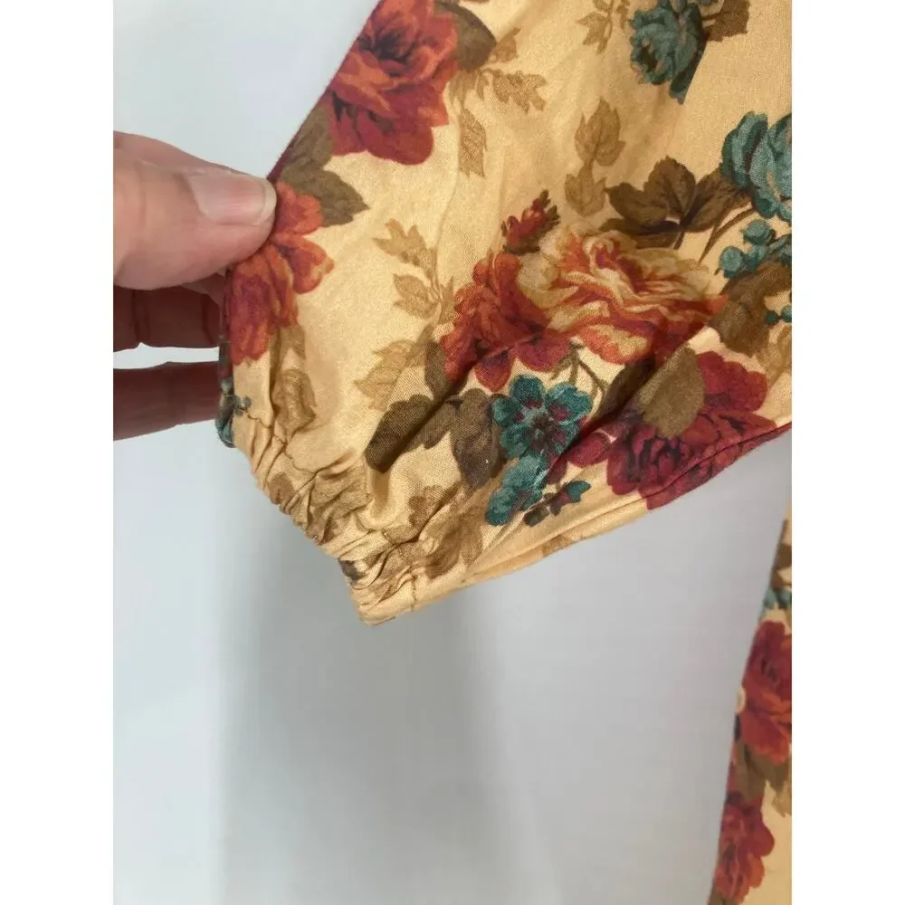 Haute Baby Vintage Floral Lace Yellow Red Teal Bubble Baby Girl T